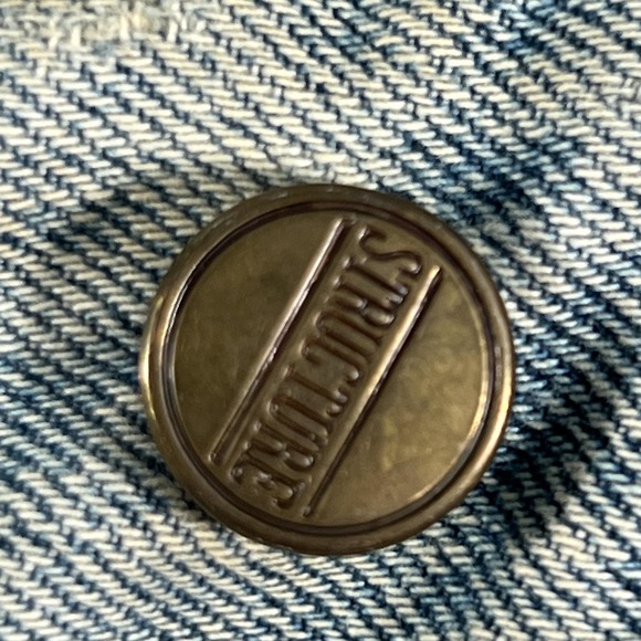 Vintage‎ Structure Distressed Jean Jacket Mens L Blue Denim Trucker Western 90s - Picture 3 of 14